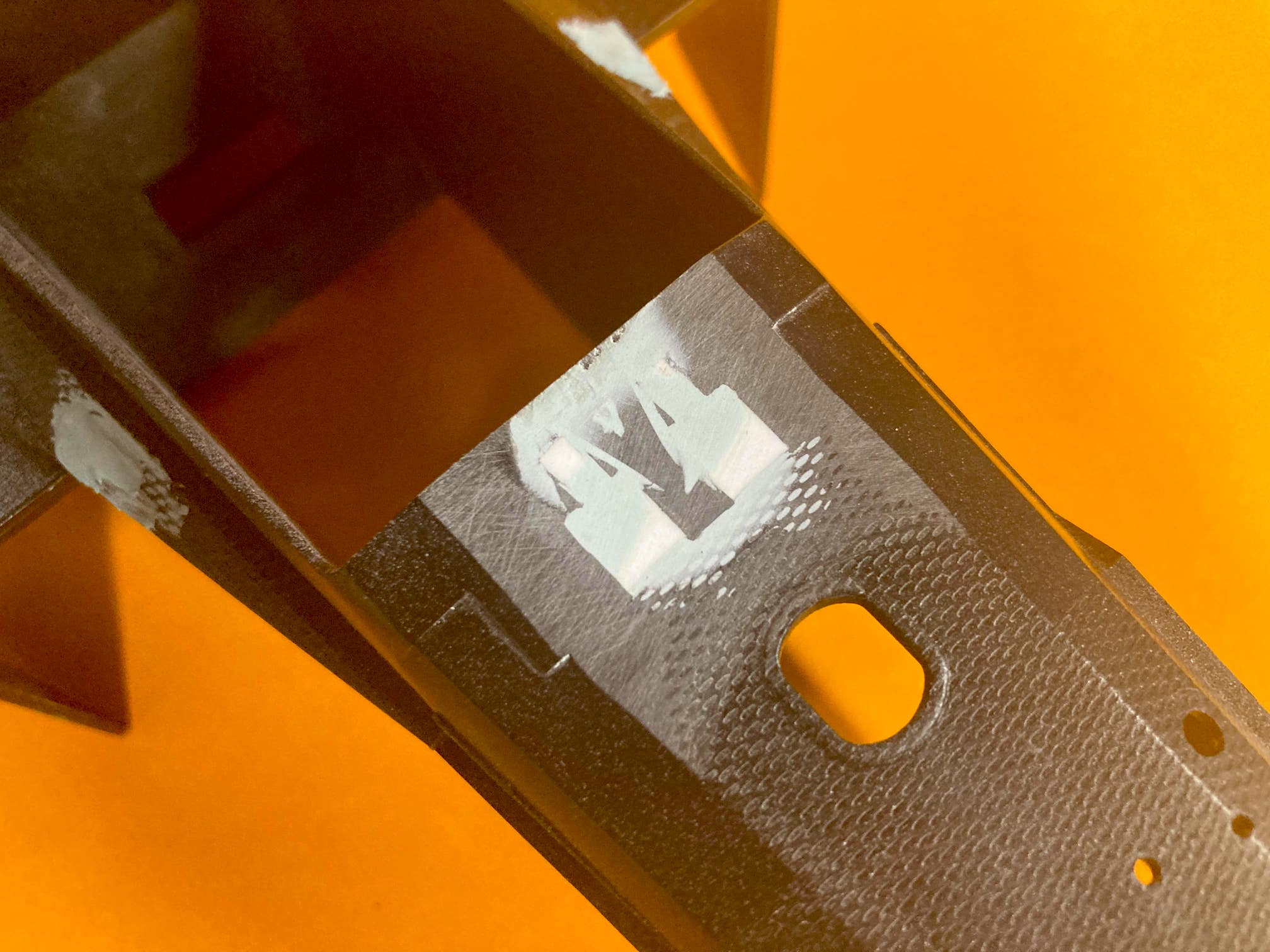 Rear Damper Mount Openings Sanded